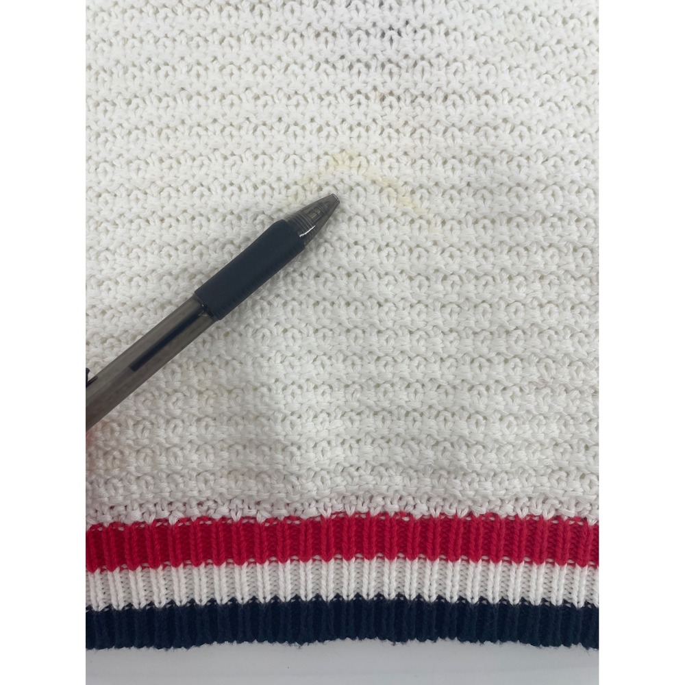Francesca's Blue Rain Tank Top Womens S White Red Blue Striped Nautical Knit - Picture 4 of 7